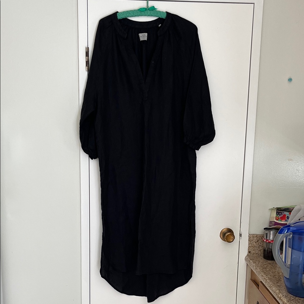 Elegant Black Linen Maxi Dress